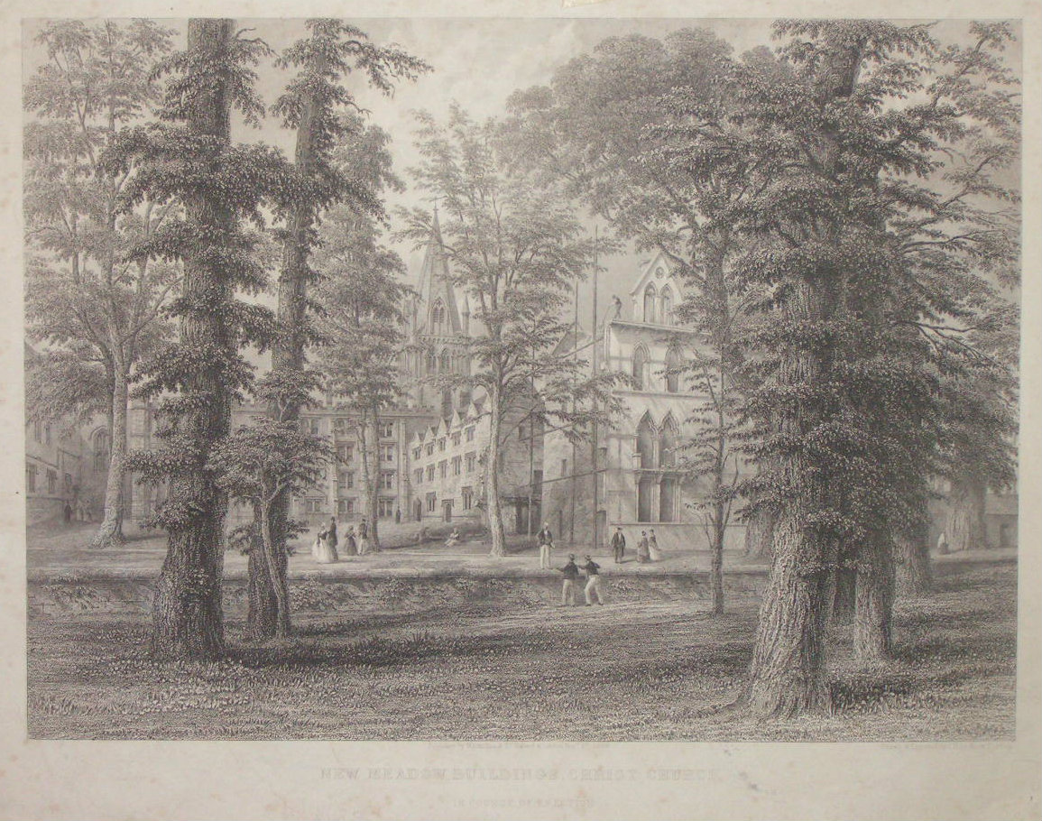 Print - New Meadow Buildings, Christ Church, in Course of Erection - Le